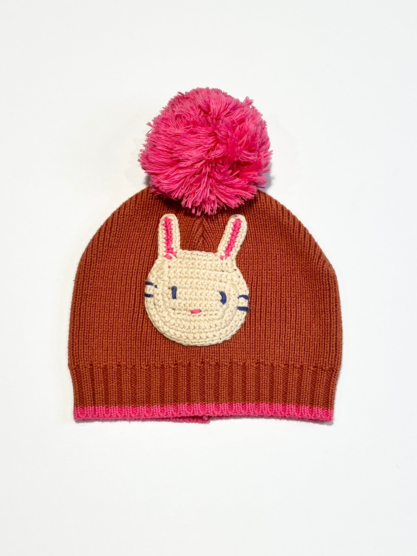 Bunny pompom beanie - Size 6-12 months