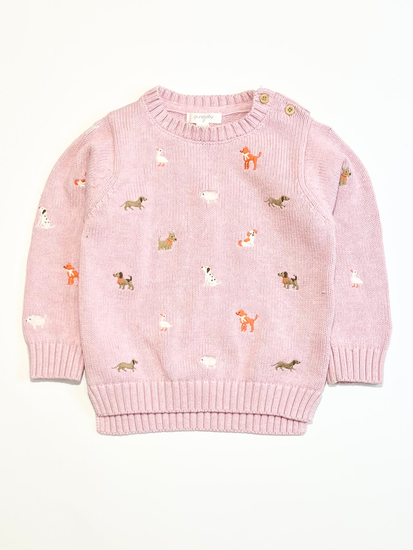 Pink animals jumper - Size 2