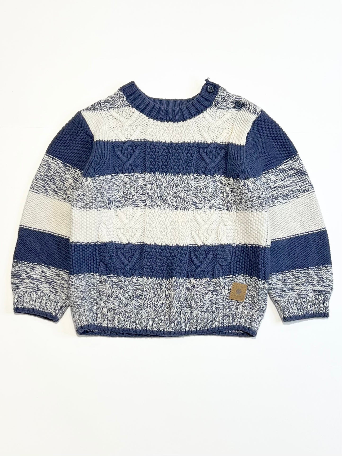 Striped cable knit jumper - Size 1