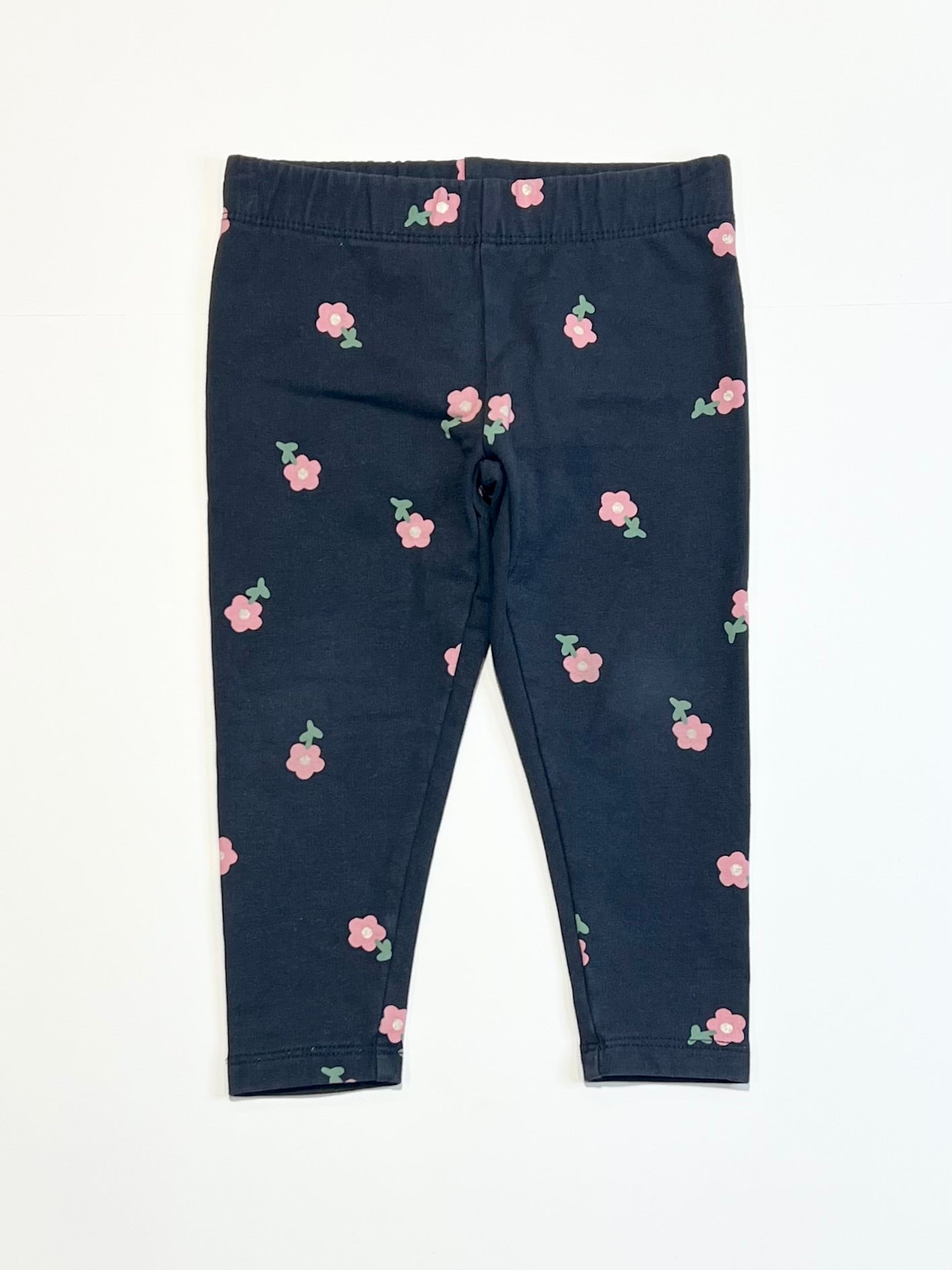 Navy floral leggings - Size 1