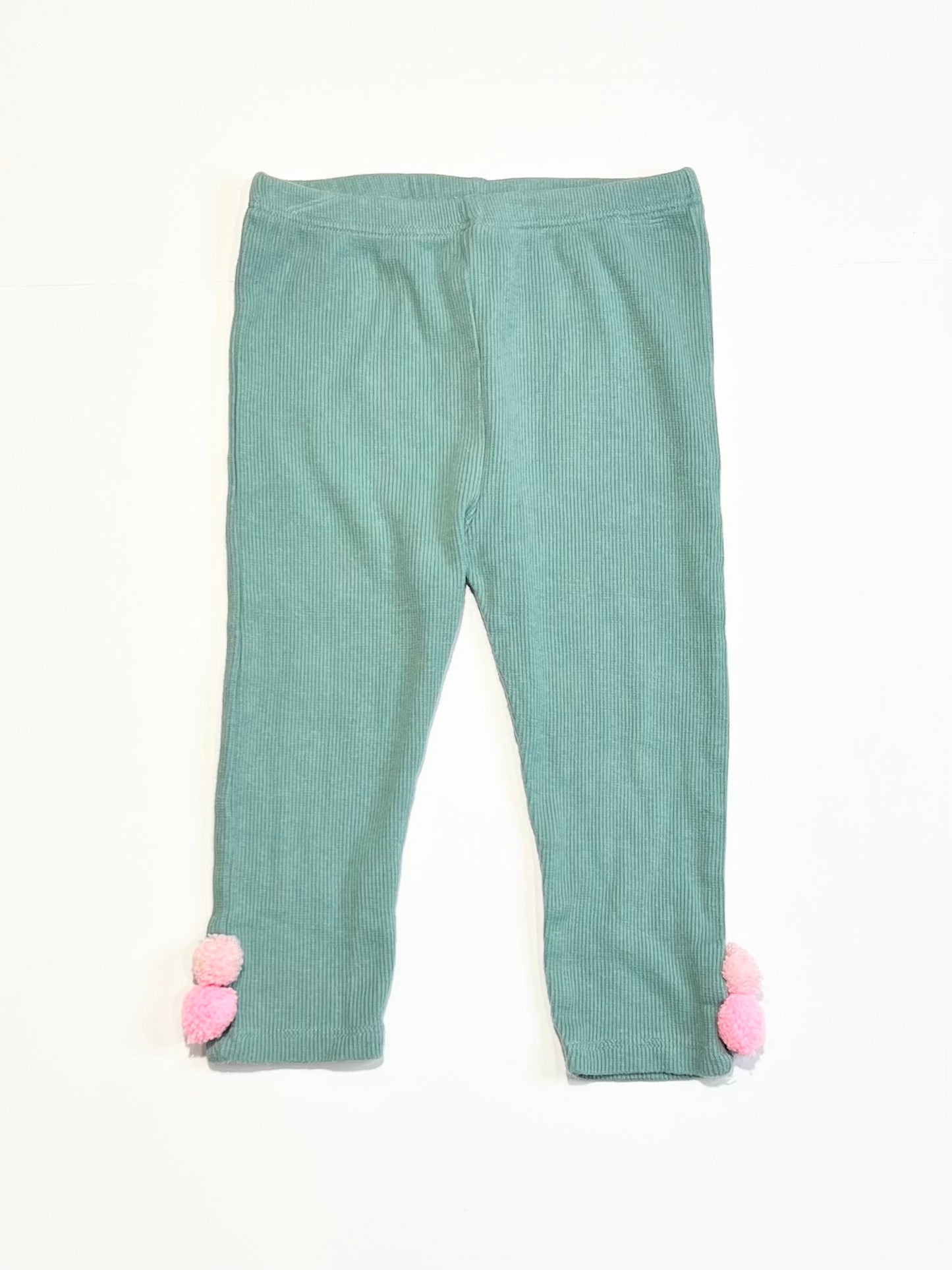 Green ribbed leggings - Size 1
