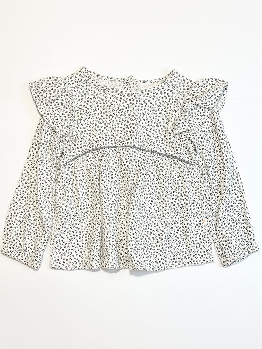 Animal print ruffle top - Size 1