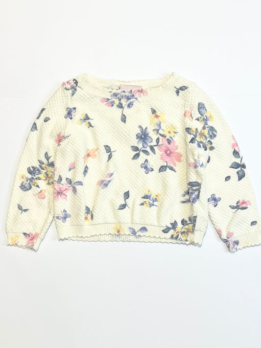 Floral waffle jumper - SIze 1