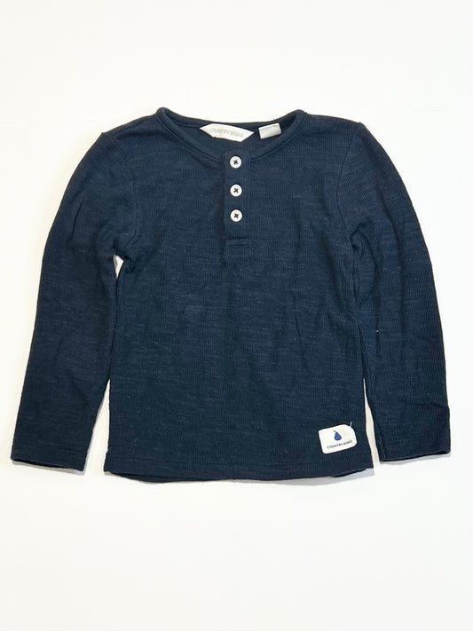 Ribbed Henley top - Size 0