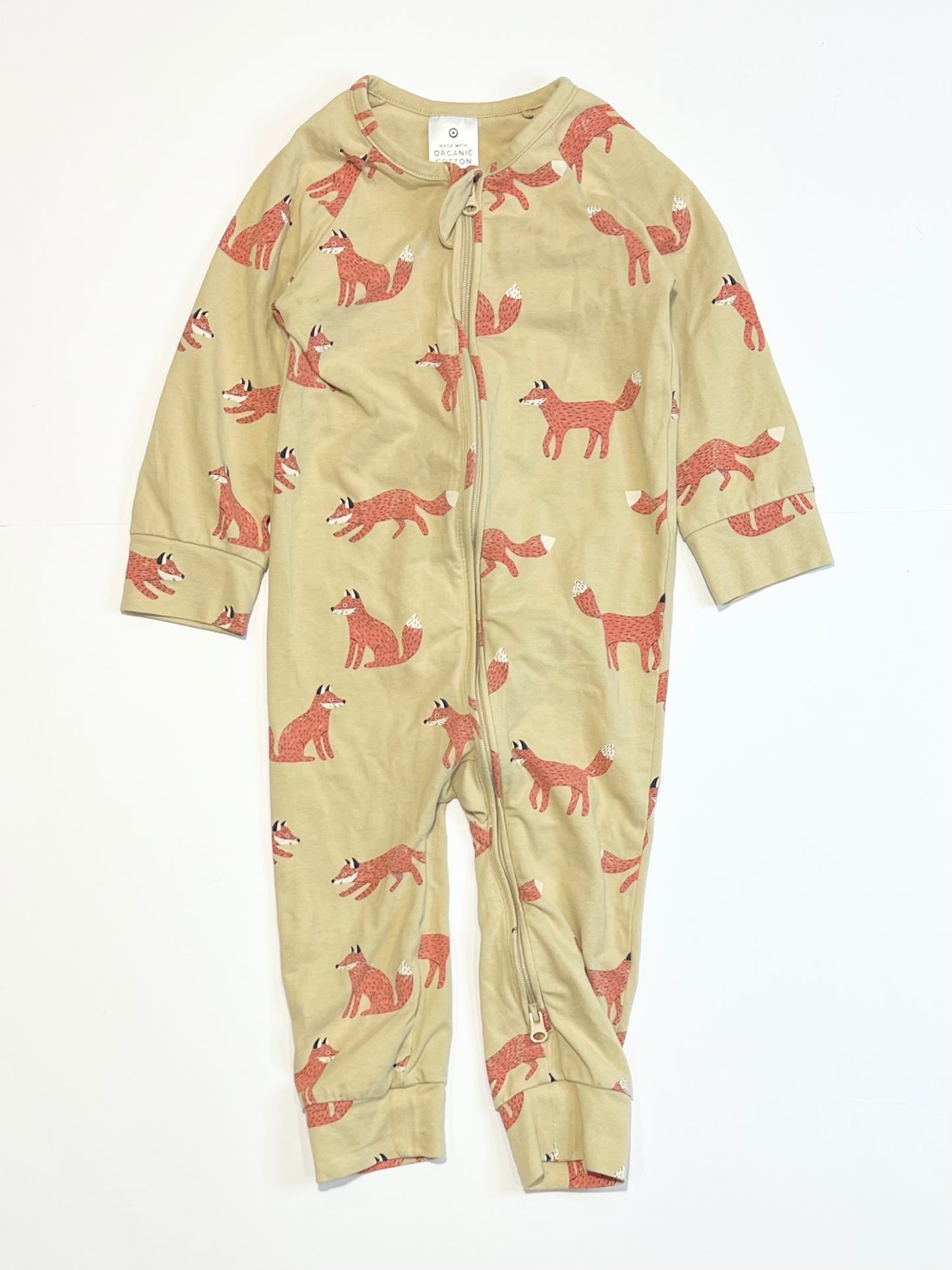 Foxes zip onesie - Size 0