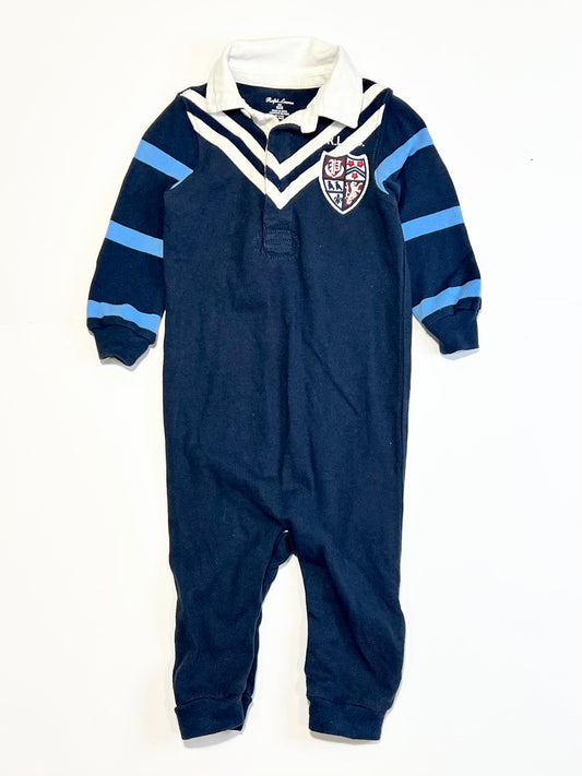 Navy polo onesie - Size 6-9 months