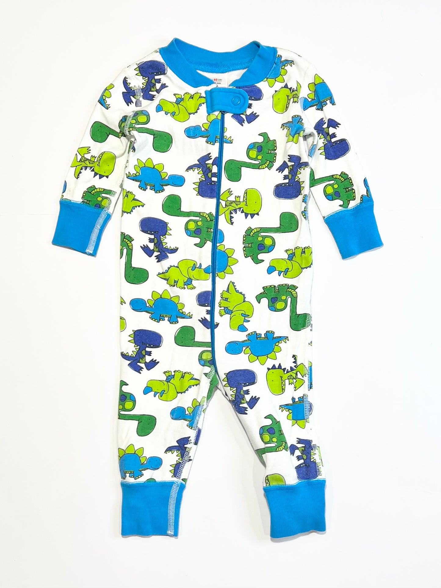 Dinos zip onesie - Size 6-9 months