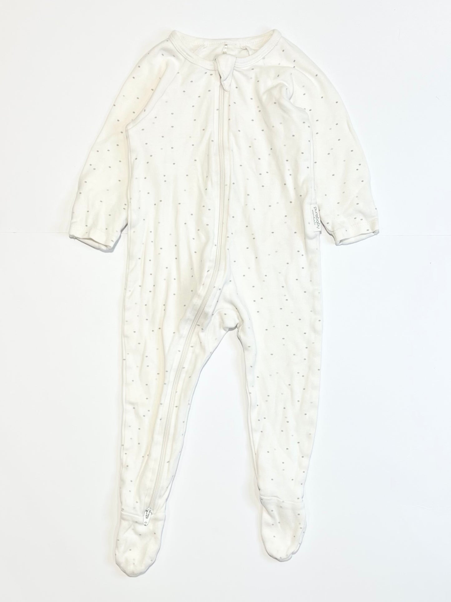 Grey spot zip onesie - Size 0