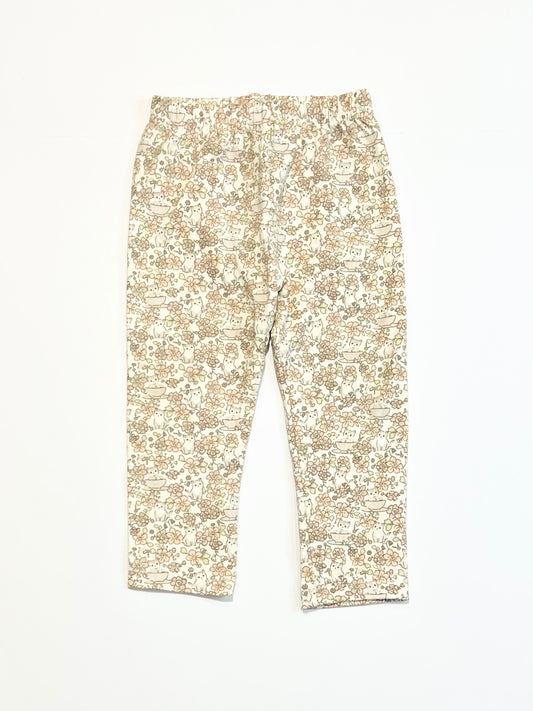 Floral cats leggings - Size 0