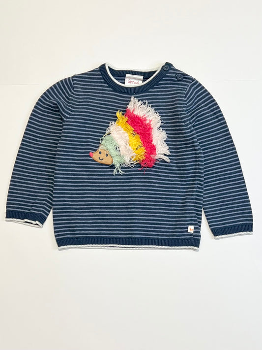 Striped hedgehog jumper - Size 0