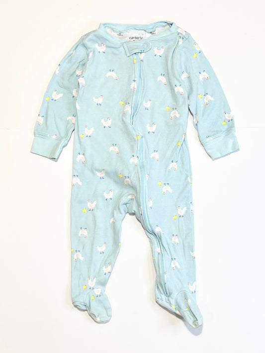 Ribbed chickens zip onesie - Size 6-9 months