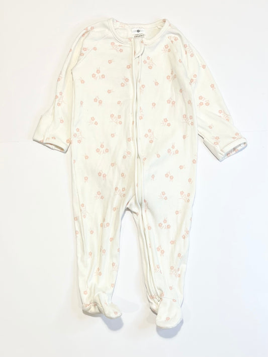 Ribbed floral zip onesie - Size 0