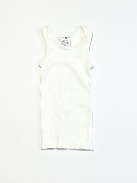 Ribbed white singlet - Size 00