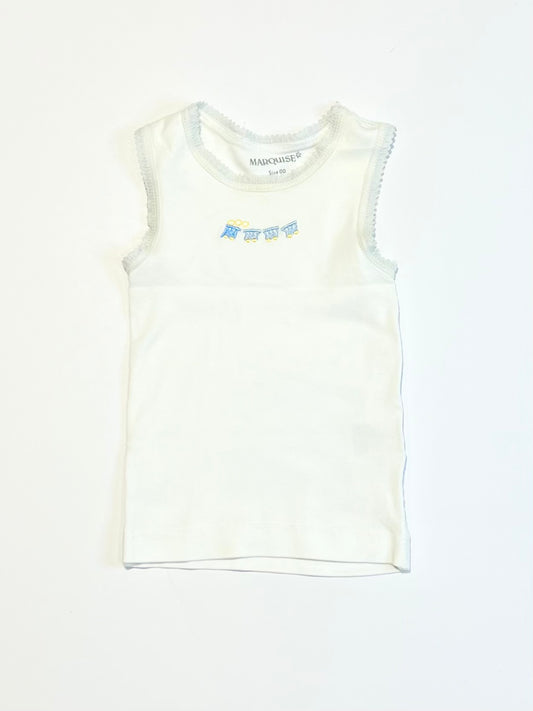 Blue train singlet - Size 00