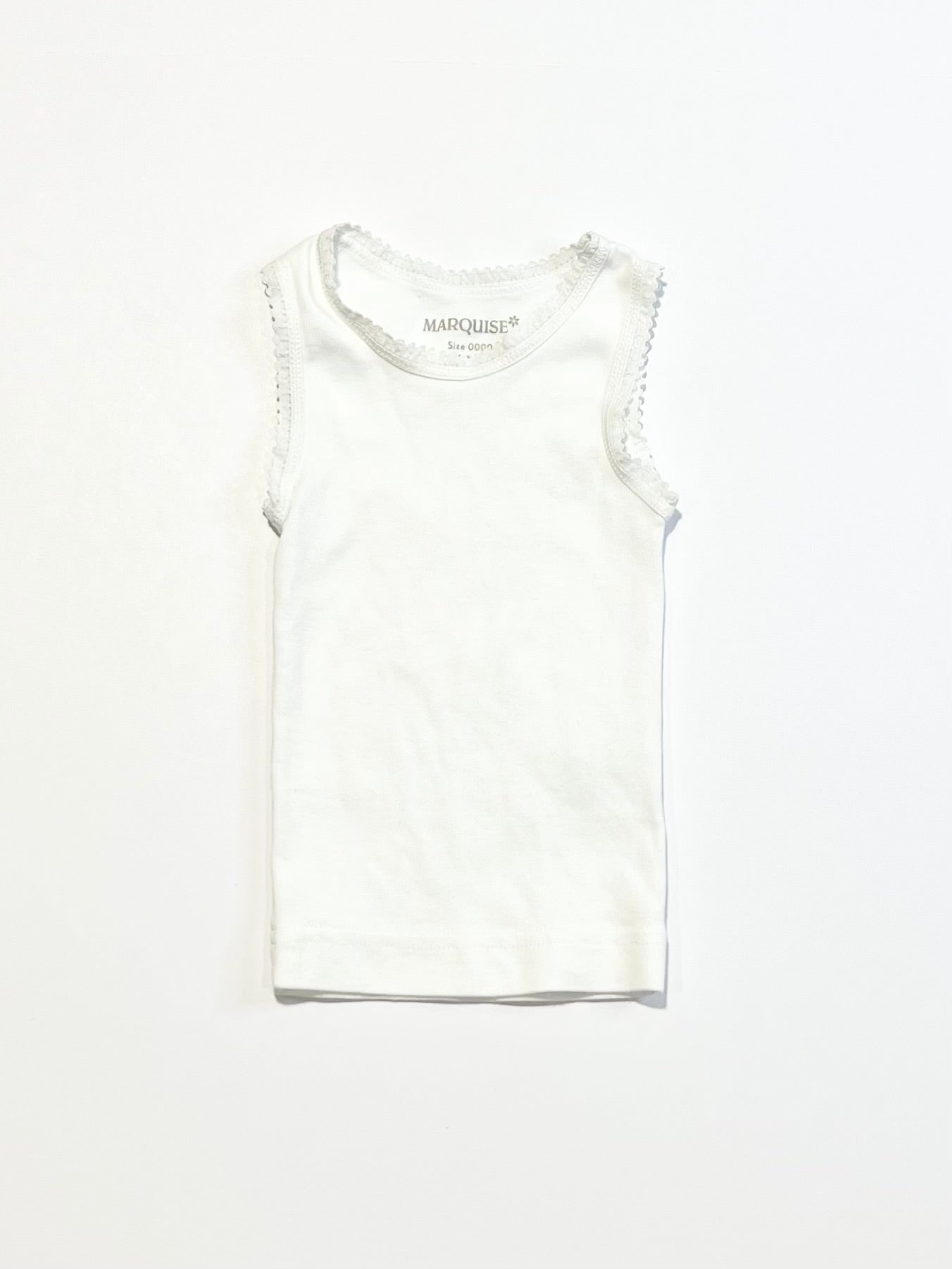White lace trim singlet - Size 0000