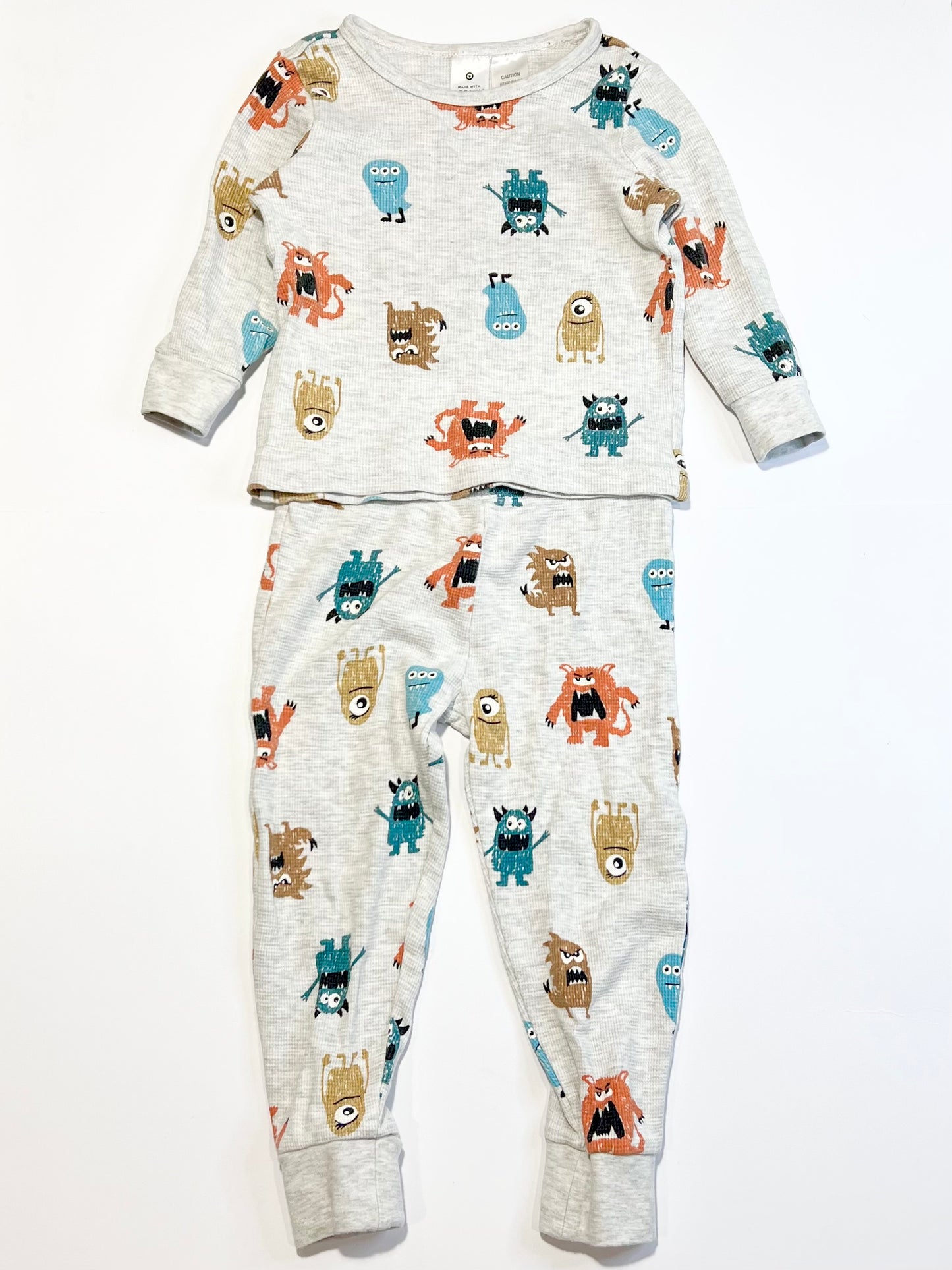 Monster waffle pyjamas - Size 2