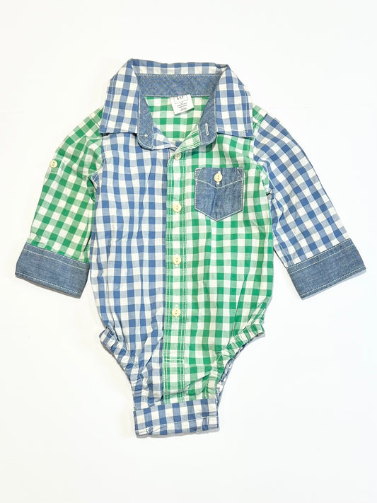 Gingham shirt bodysuit - Size 00