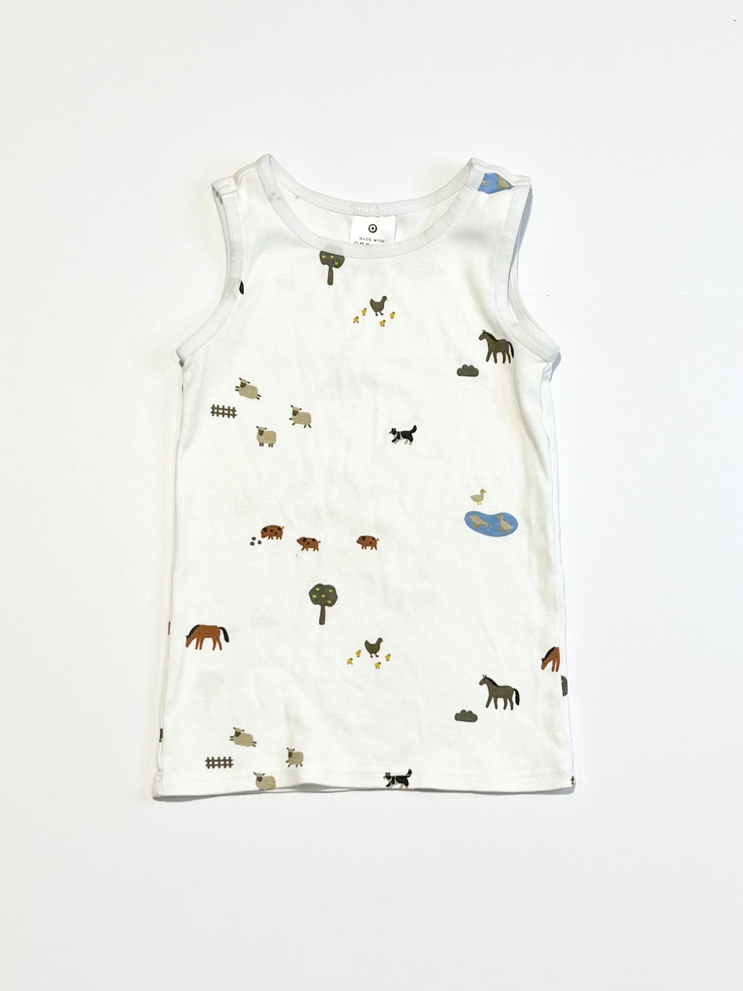 Farm animals singlet - Size 2