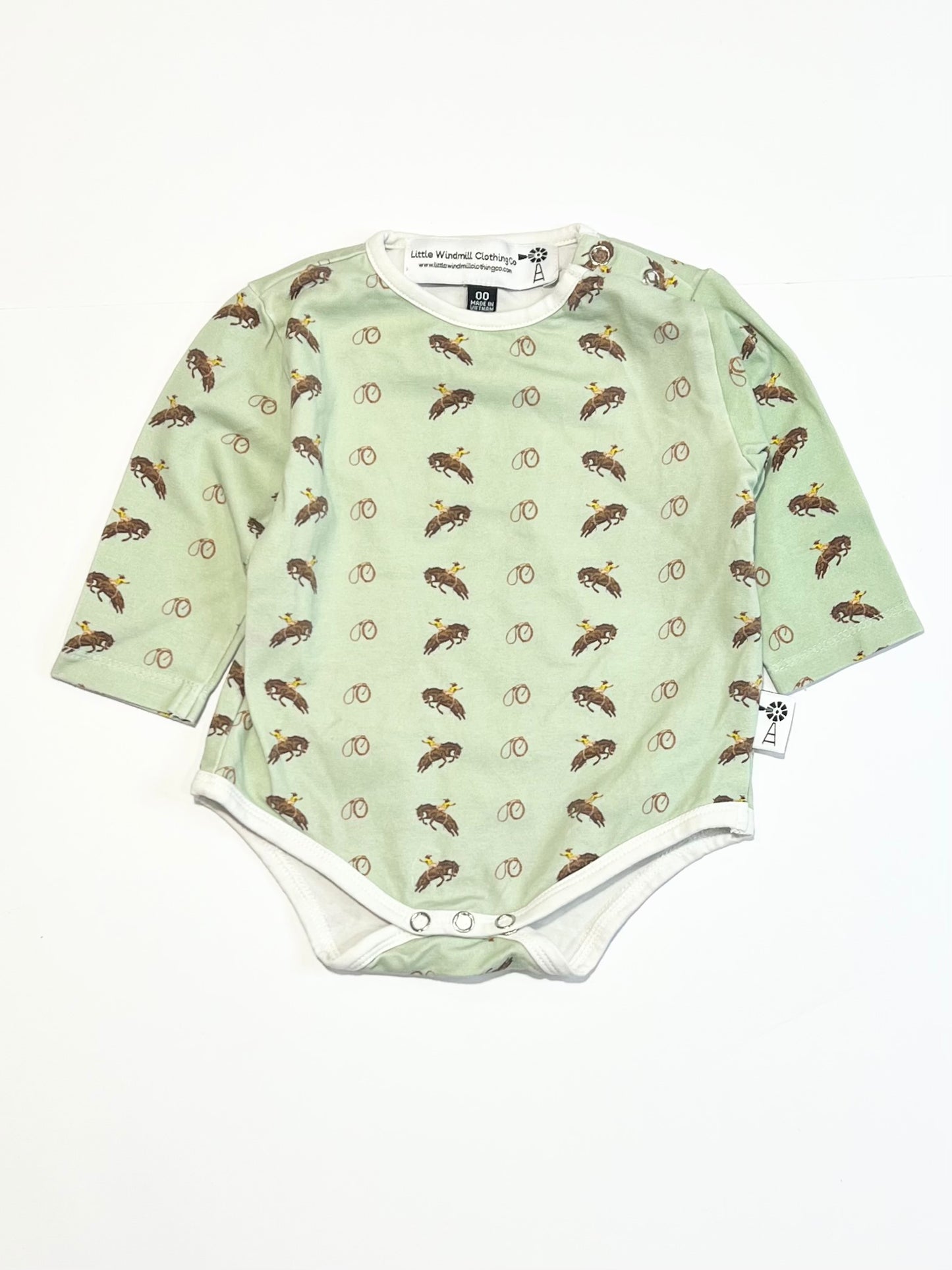 Green cowboys bodysuit - Size 00