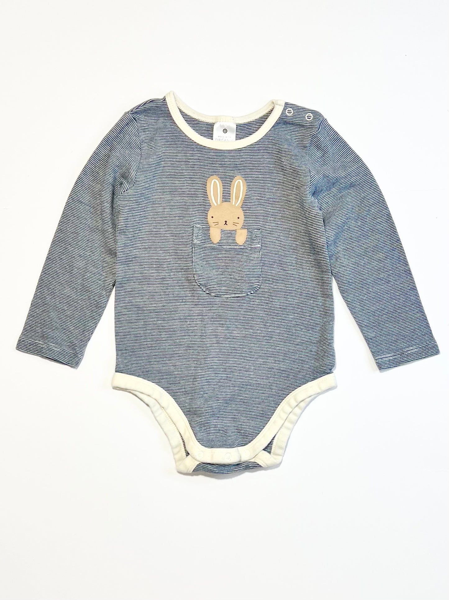 Striped bunny bodysuit - Size 2