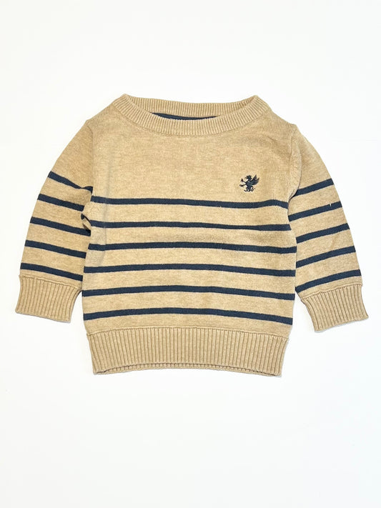 Brown striped knit jumper - Size 00