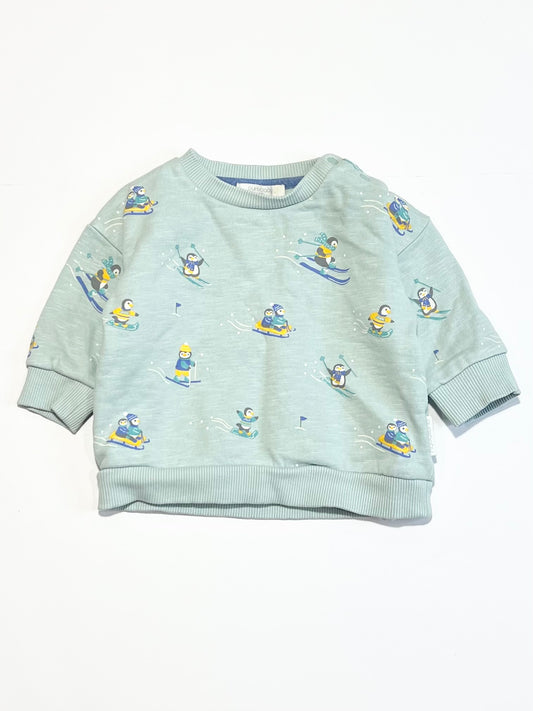 Skiing penguins sweater - Size 00
