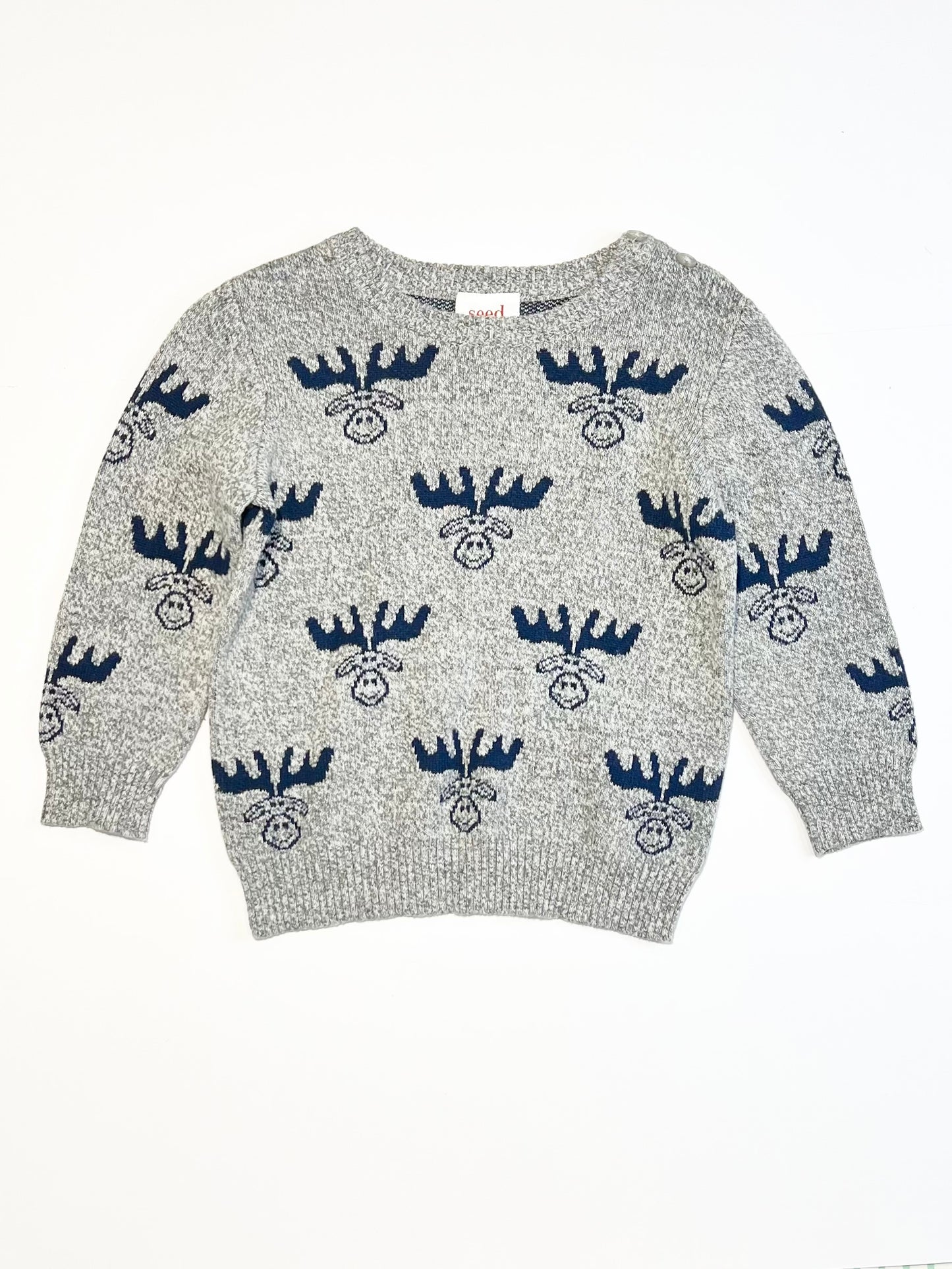 Grey moose knit jumper - Size 2