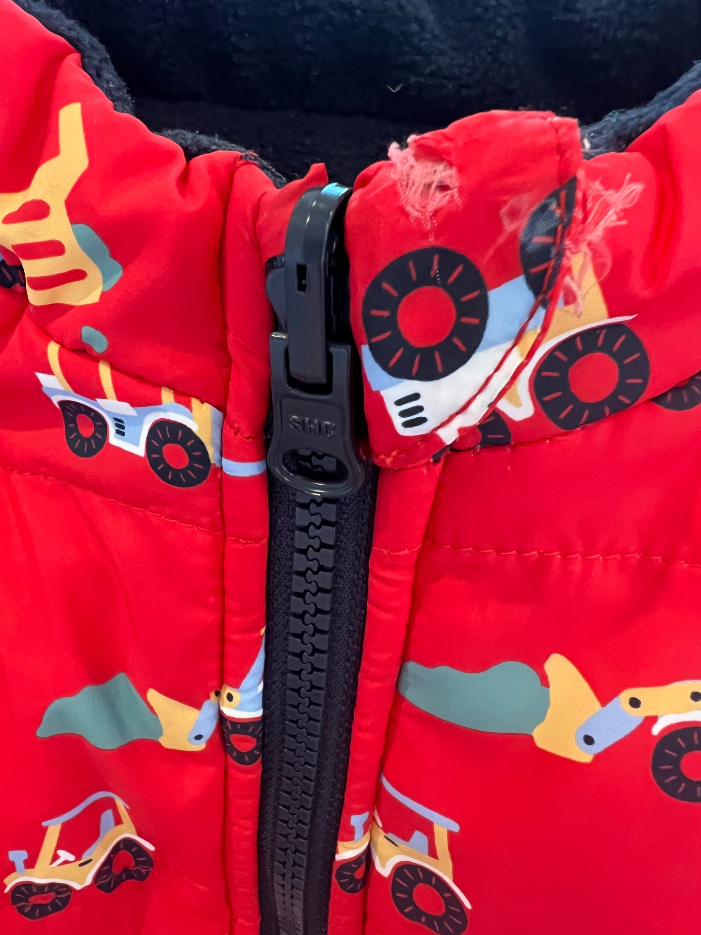 Red trucks puffer vest - Size 2