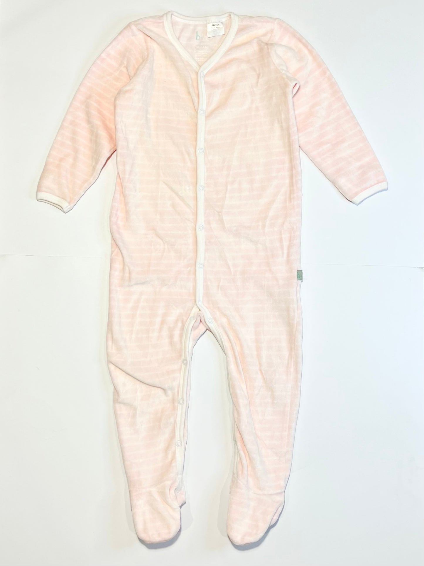 Striped velour onesie - Size 2