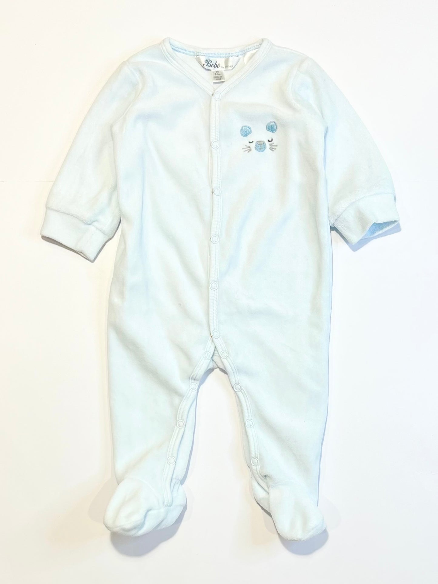 Blue velour onesie - Size 00