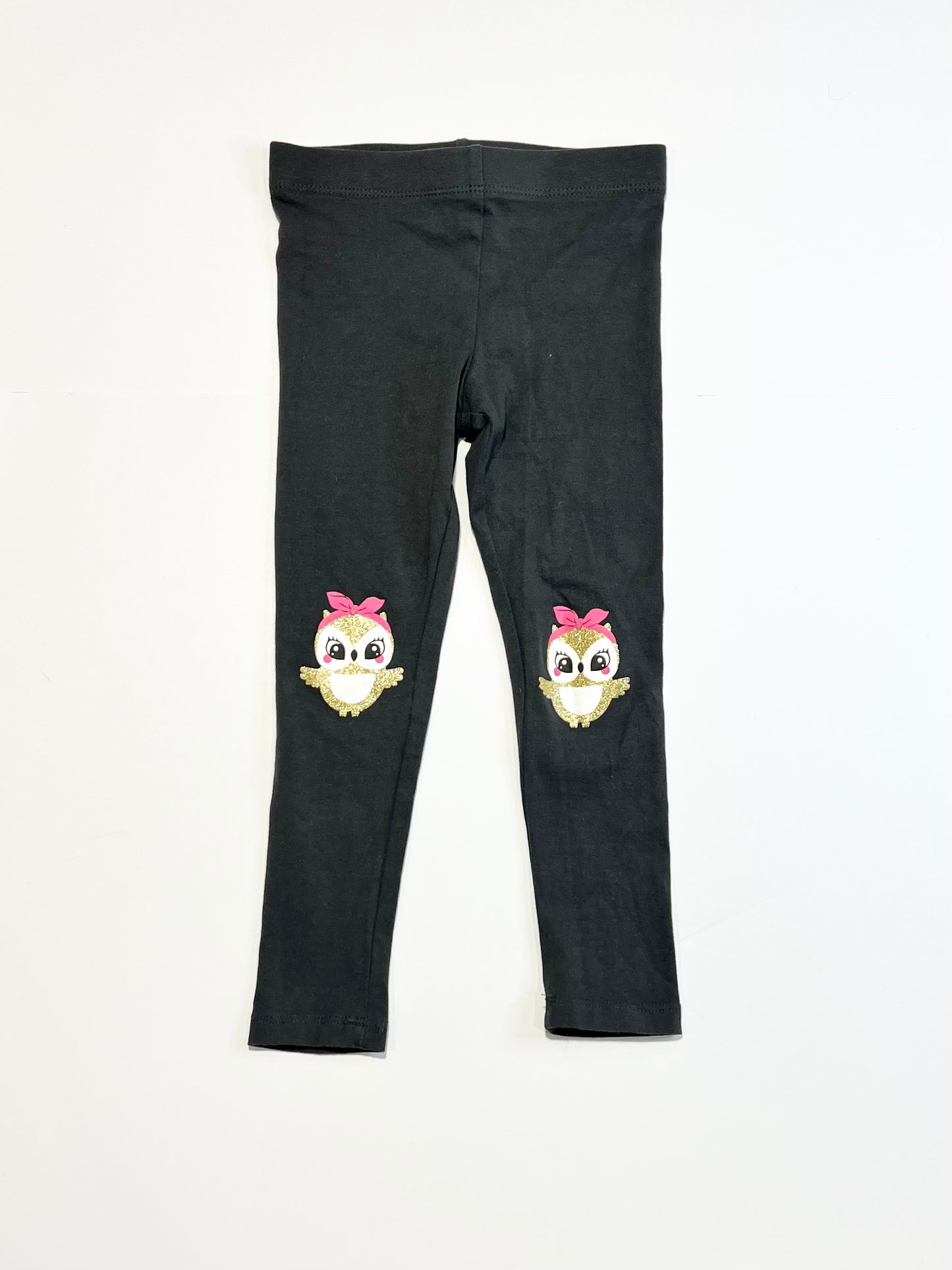 Glitter owls leggings - Size 2-3