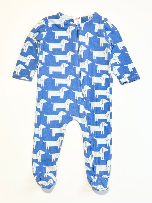 Blue pups zip onesie - Size 00