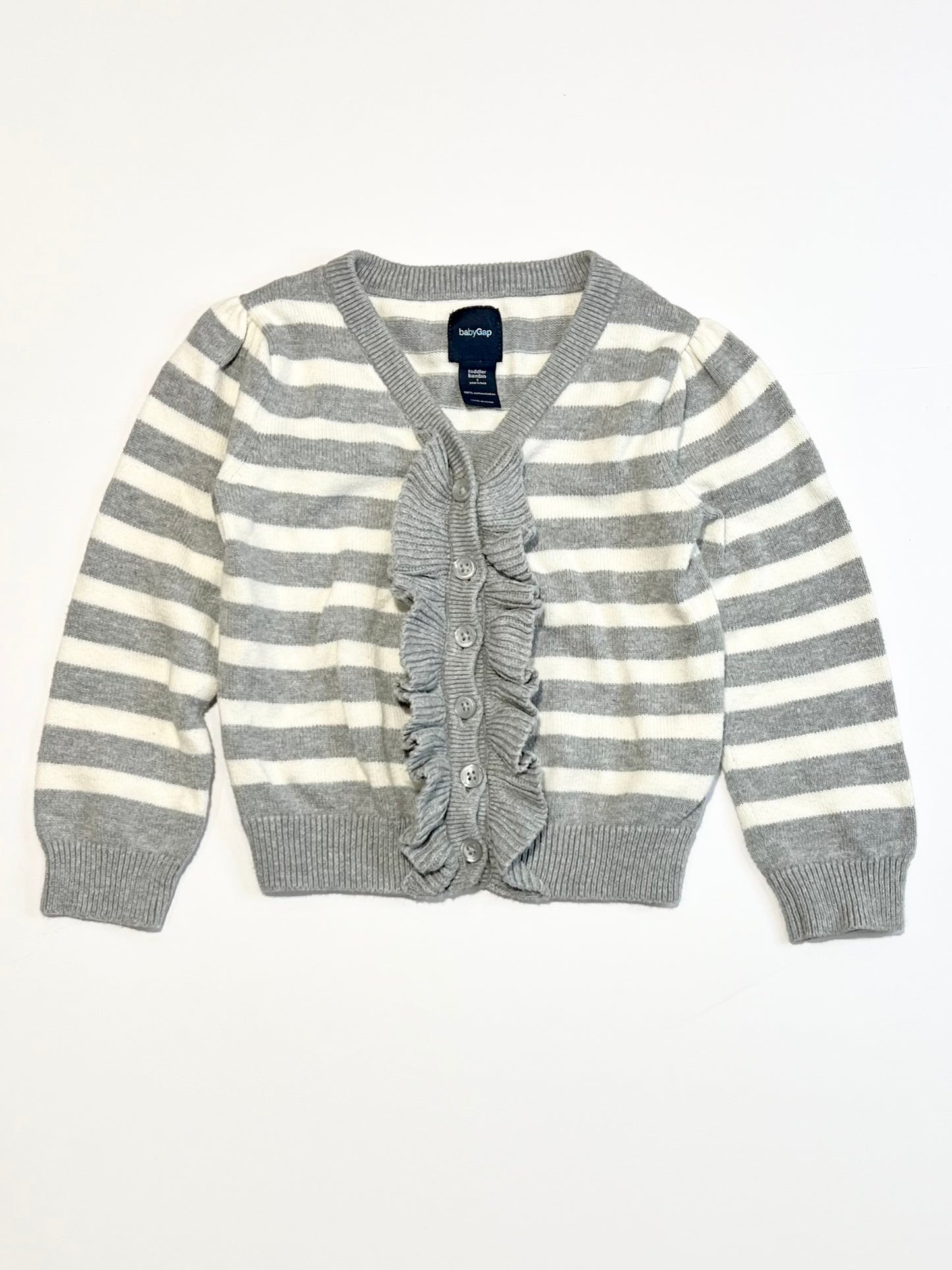 Striped ruffle cardigan - Size 2