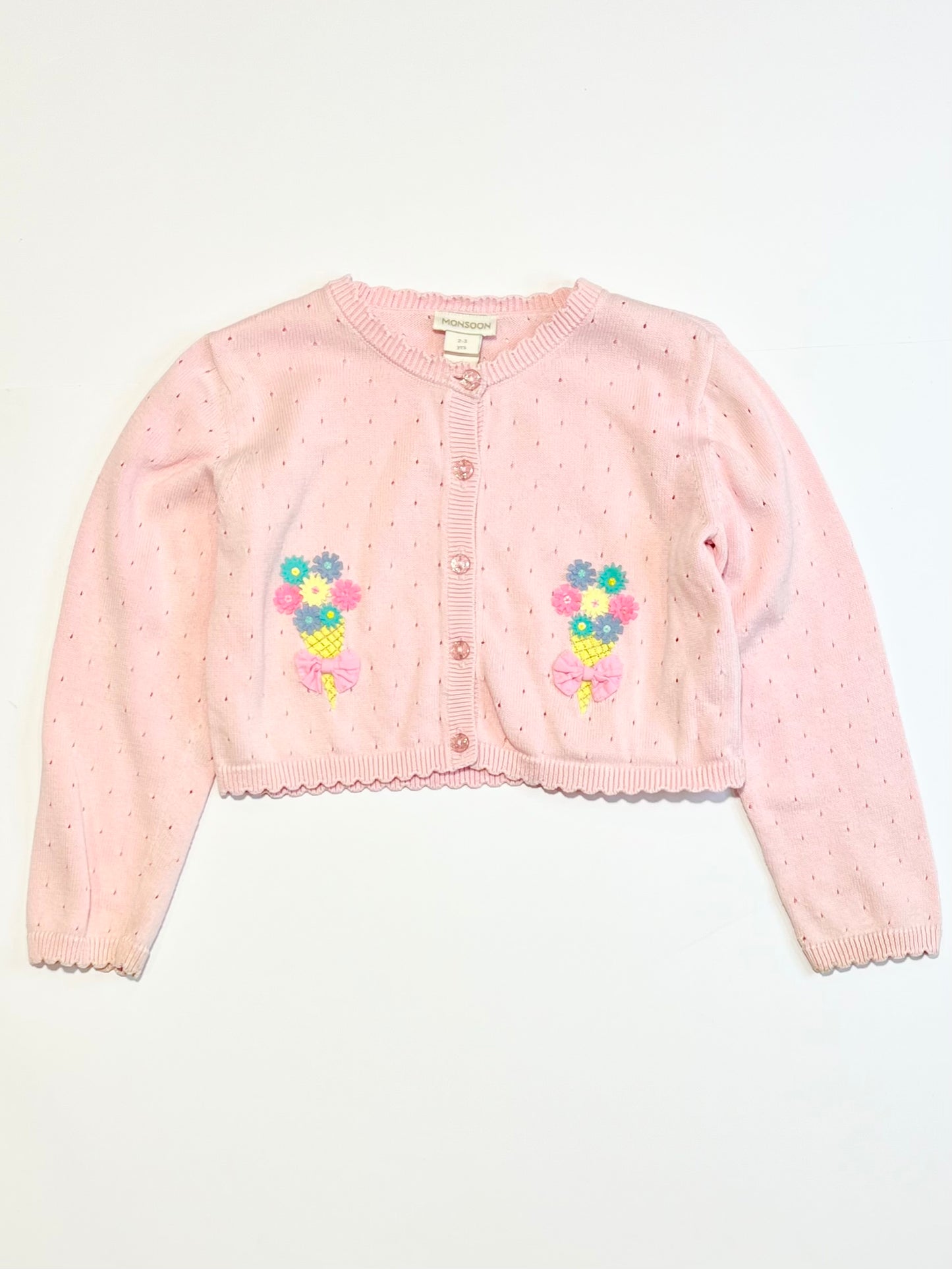 Pink cropped cardigan - Size 2-3