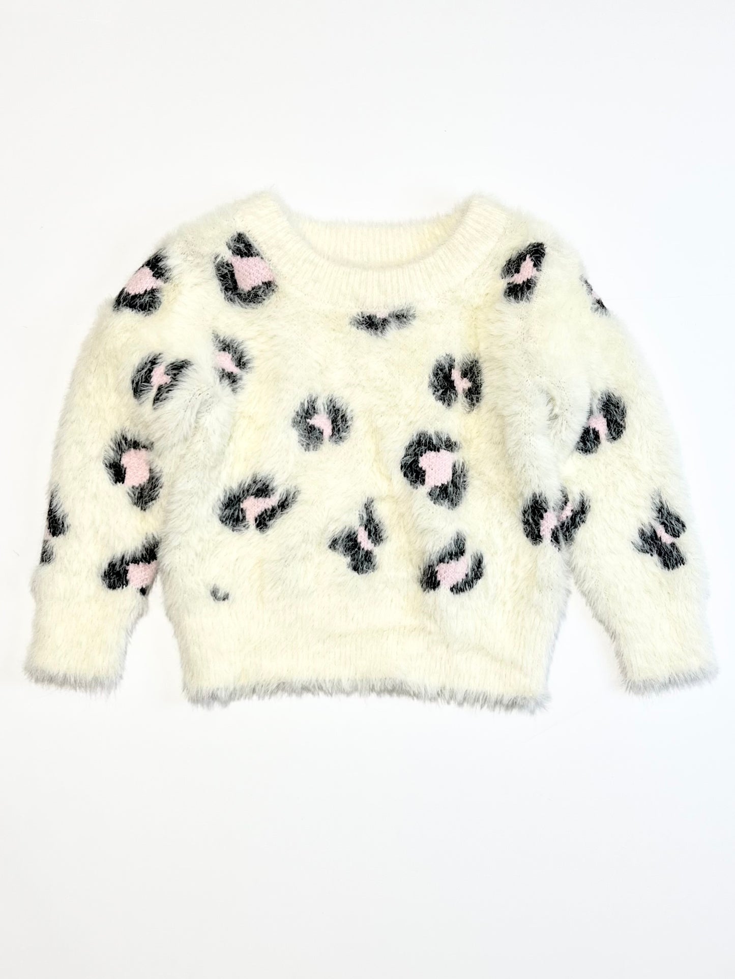 Fluffy animal print sweater - Size 2