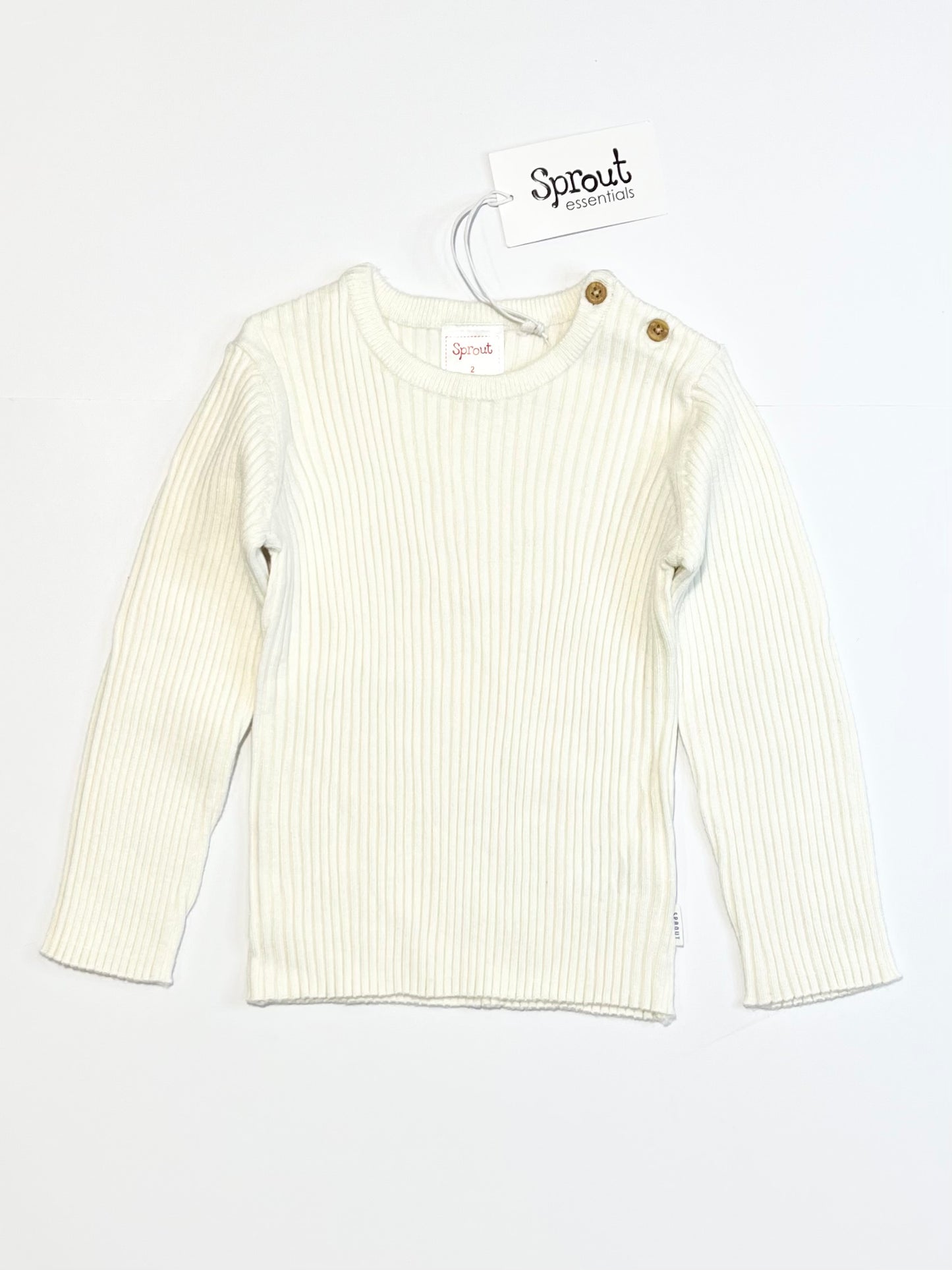Cream ribbed jumper brand new - Size 2