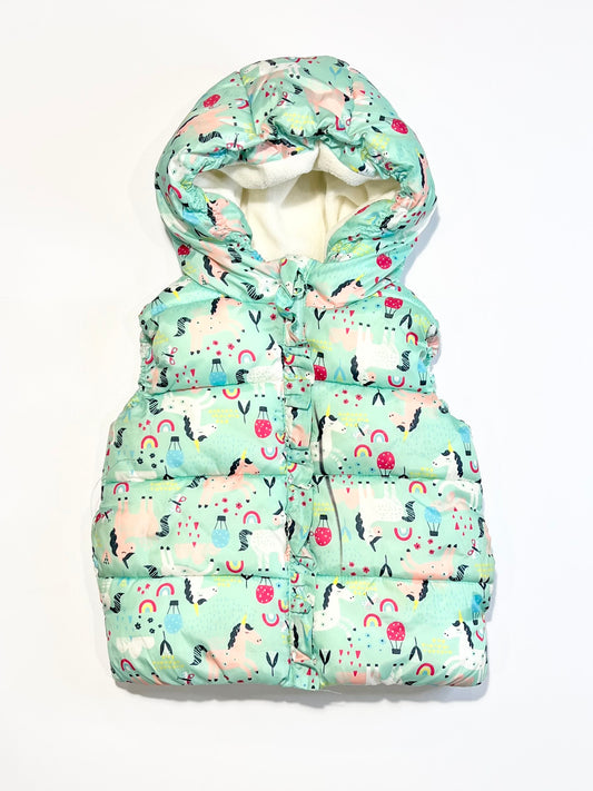 Unicorns puffer vest - Size 2-3