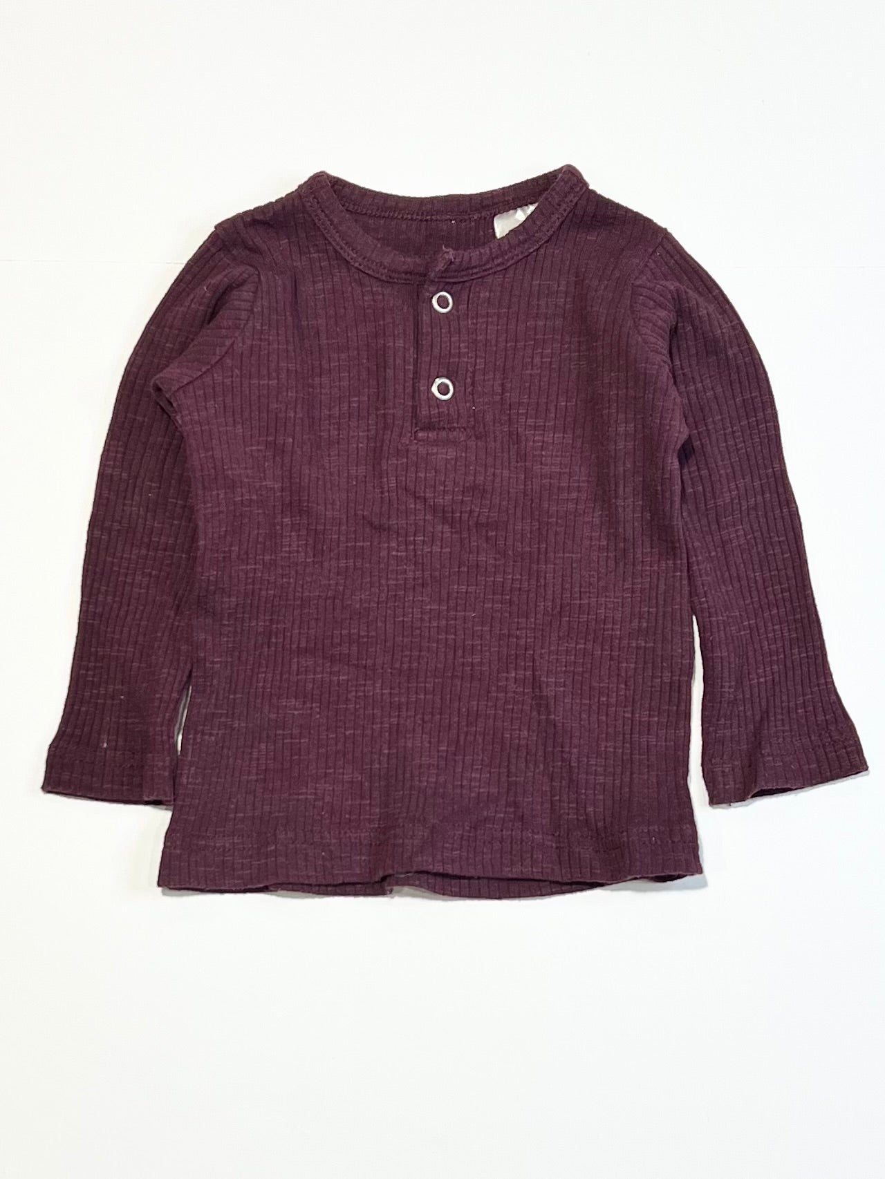 Ribbed henley top - Size 00