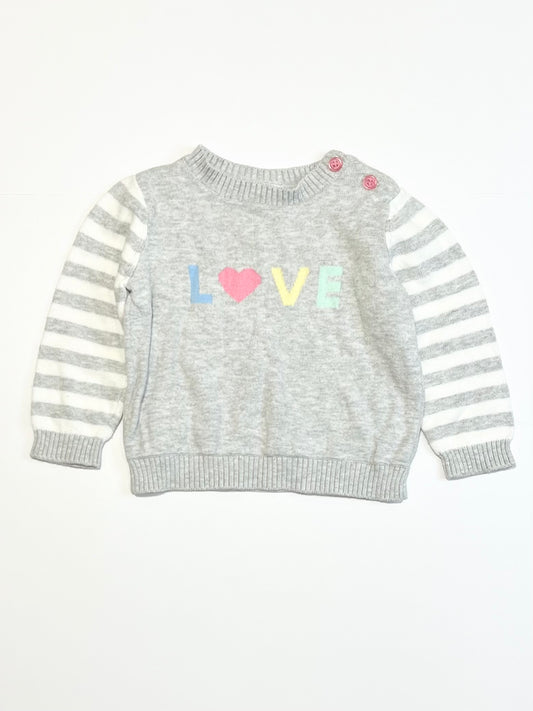 Grey love jumper - Size 00