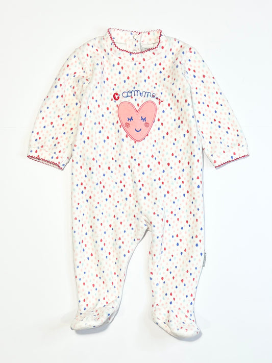Velour heart onesie - Size 00