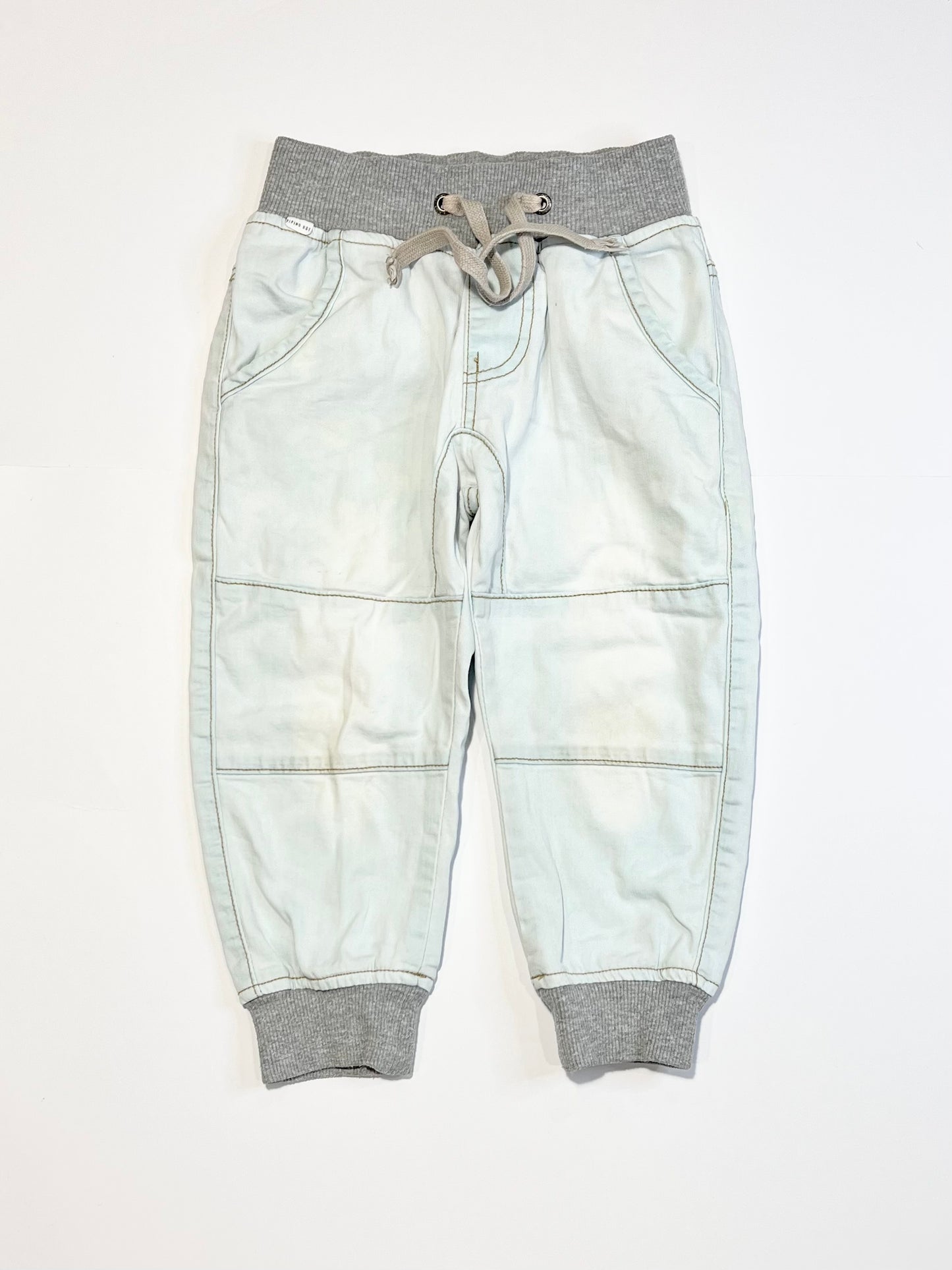 Pull-on denim joggers - Size 3