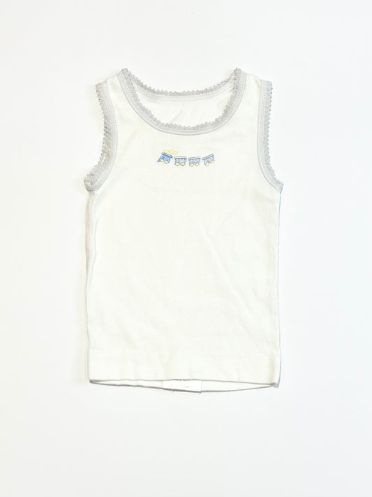 Blue train singlet - Size 000