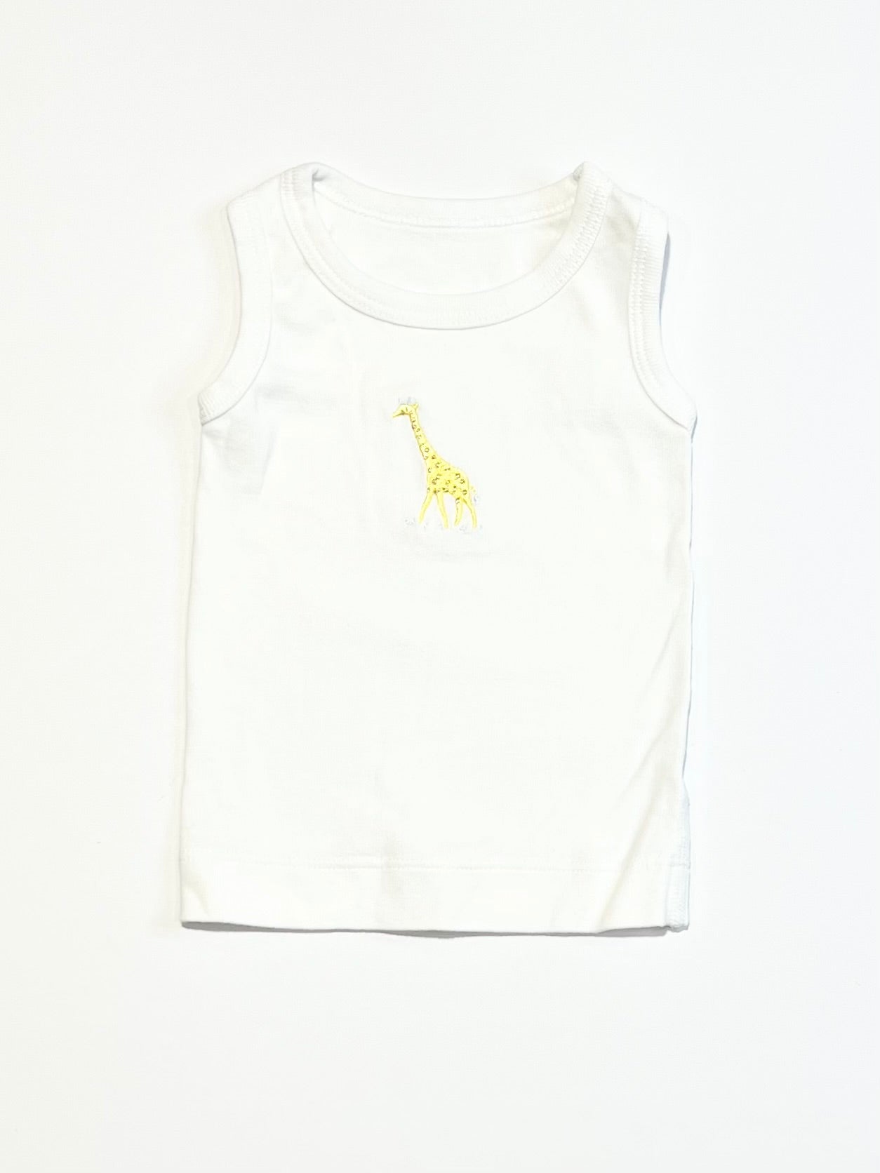 Yellow giraffe singlet - Size 000