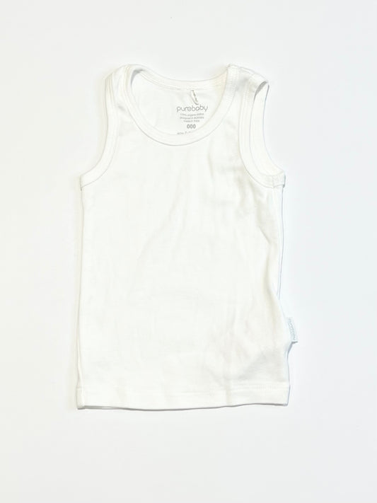 White ribbed singlet - Size 000