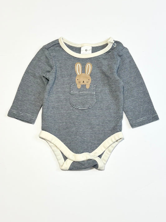 Striped bunny bodysuit - Size 000