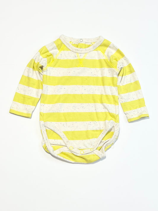 Striped speckled bodysuit - Size 1-2 months