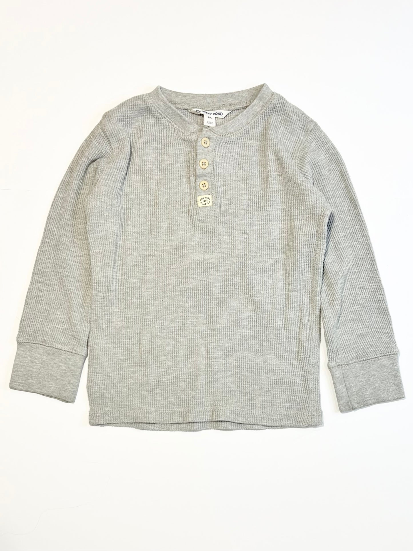 Waffle henley top - Size 4