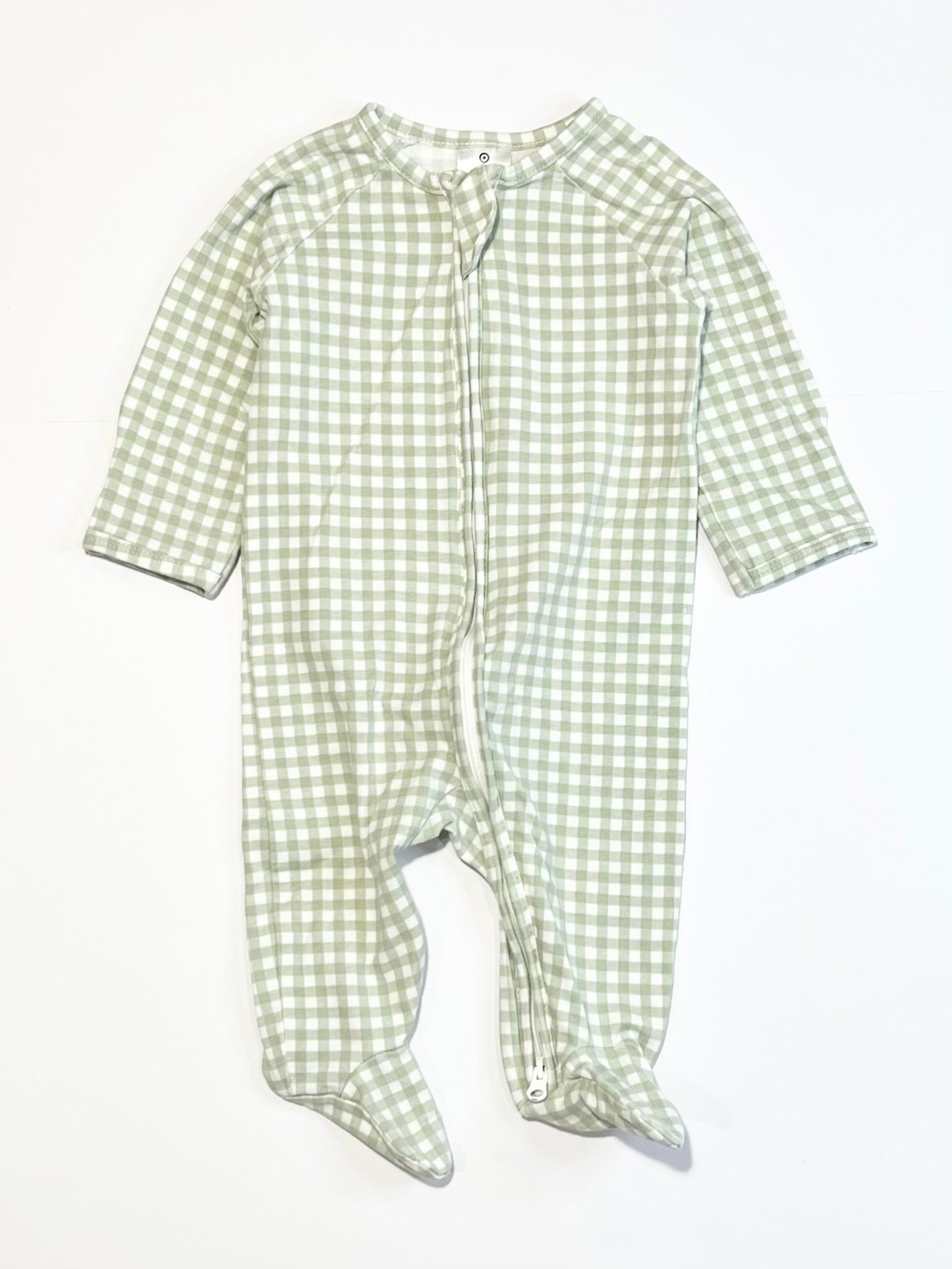 Gingham zip onesie - Size 000