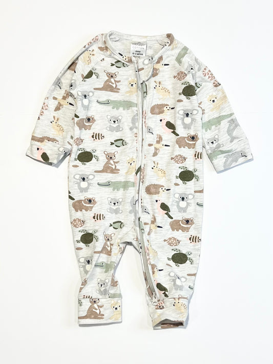 Animals zip onesie - Size 000
