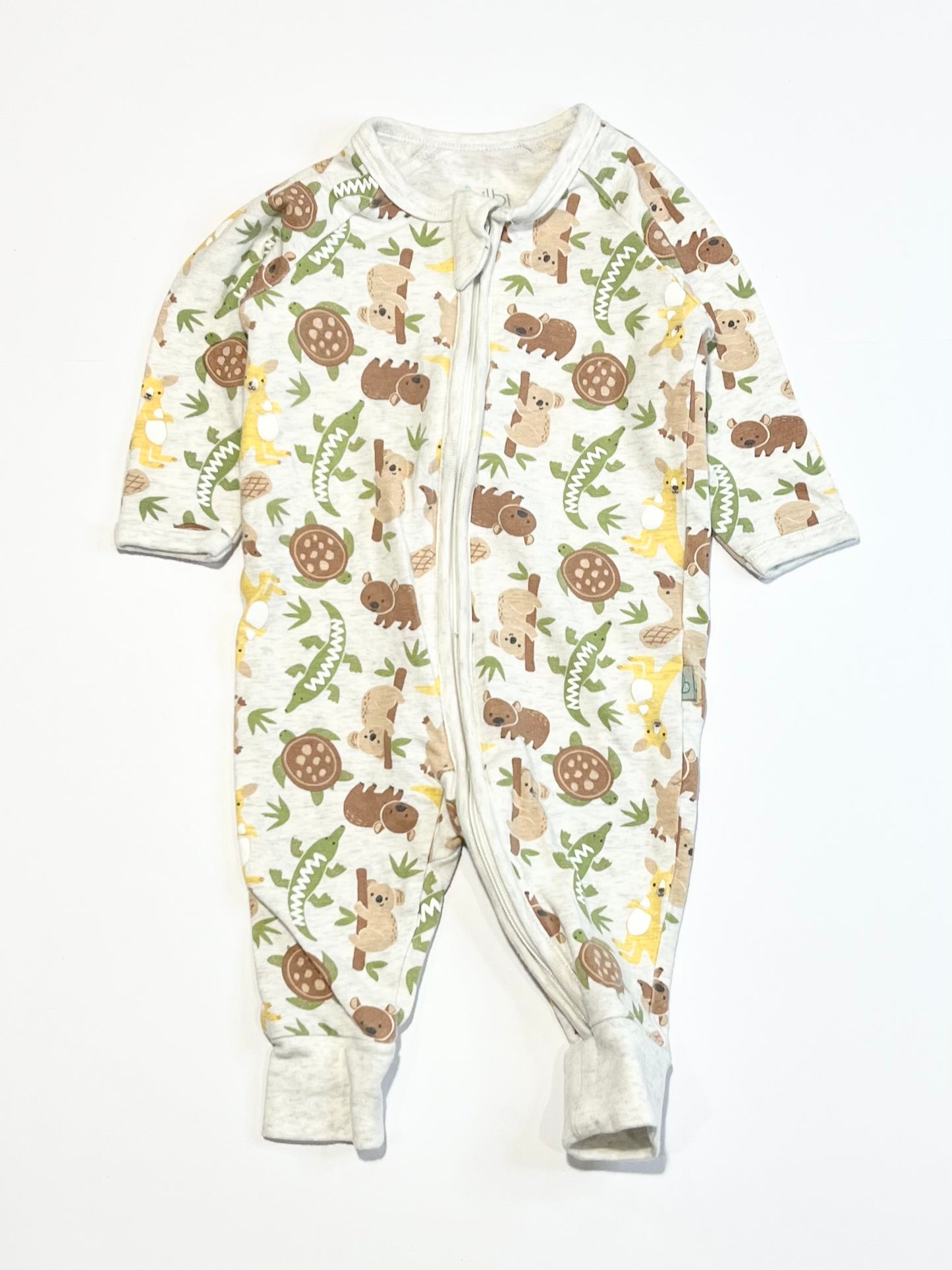 Aussie animals zip onesie - Size 000